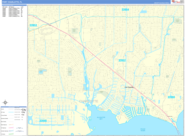Port Charlotte City Digital Map Basic Style